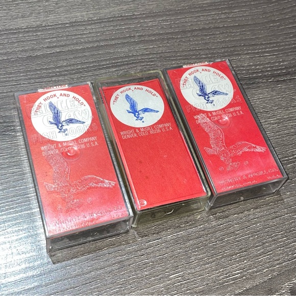 VINTAGE EAGLE CLAW FISHING HOOKS Bronze Size 4 Style 181 3 Boxes - Picture 3 of 3